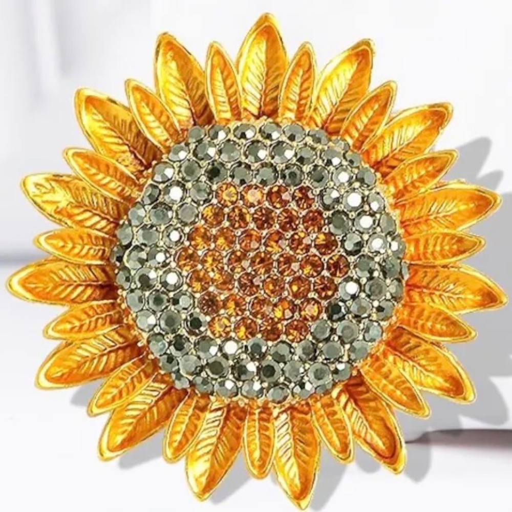 NWT Sunflower Pins Rhinestone Sunflower Brooch Sunflower Pendant
